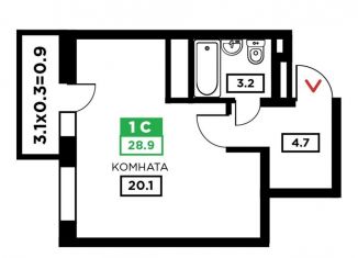 Продаю квартиру студию, 32 м2, Краснодар, Домбайская улица, 55, ЖК Свобода