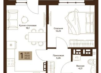 Продается 1-ком. квартира, 43.2 м2, Екатеринбург, улица Начдива Васильева, 34, ЖК Тихомиров
