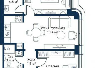 Продам двухкомнатную квартиру, 57 м2, Москва, ЖК Сити Бэй