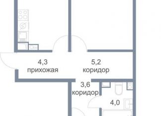 Продам двухкомнатную квартиру, 71.3 м2, рабочий посёлок Андреевка, Жилинская улица
