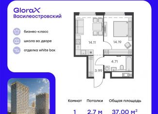 Продажа 1-комнатной квартиры, 37 м2, Санкт-Петербург, ЖК Голден Сити