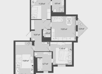 Продам трехкомнатную квартиру, 78.3 м2, Мурино