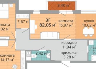 Продажа 3-комнатной квартиры, 82.2 м2, Екатеринбург, Верх-Исетский район