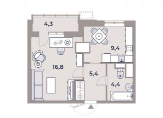 Продам 1-ком. квартиру, 40.1 м2, Москва, Автозаводская улица, 23с120, станция ЗИЛ