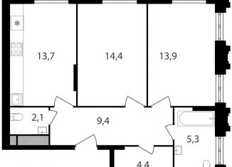 Продажа 2-комнатной квартиры, 63.2 м2, Москва, метро Лесопарковая, Варшавское шоссе, 141