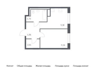 Продам 1-комнатную квартиру, 32.9 м2, деревня Лаголово, жилой комплекс Квартал Лаголово, 1