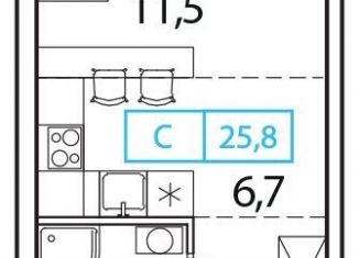 Продается квартира студия, 25.8 м2, деревня Рузино, ЖК Новый Зеленоград