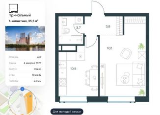 Продается 1-комнатная квартира, 35.5 м2, Москва, Причальный проезд, 10А, ЖК Левел Причальный