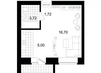 1-комнатная квартира на продажу, 27.1 м2, Берёзовский, Гвардейская улица, 3А, ЖК Уют-Сити