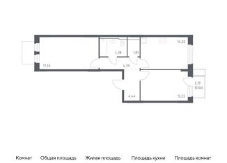 2-комнатная квартира на продажу, 60.5 м2, Московская область, жилой комплекс Новое Видное, 15