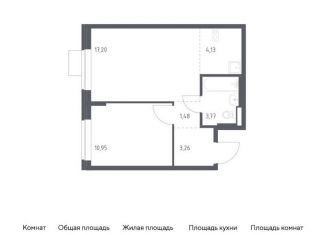 1-комнатная квартира на продажу, 40.8 м2, поселение Рязановское, жилой комплекс Подольские Кварталы, к1