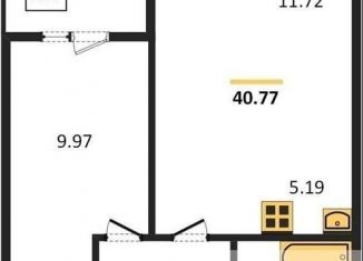Продажа 1-ком. квартиры, 40.8 м2, посёлок Элитный, Венская улица, 11