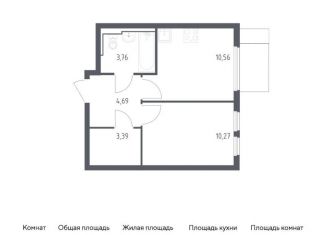 1-комнатная квартира на продажу, 32.7 м2, Москва, жилой комплекс Остафьево, к17