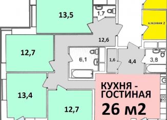 Продаю четырехкомнатную квартиру, 115 м2, Московский, улица Москвитина, 9к2