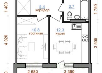 Продается однокомнатная квартира, 41.2 м2, рабочий поселок Маркова, жилой комплекс Ботаника, 6, ЖК Ботаника