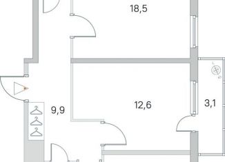 2-комнатная квартира на продажу, 60.4 м2, Сертолово