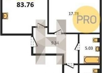 Продажа 2-комнатной квартиры, 83.8 м2, поселок Шуберское, микрорайон Молодёжный, 6