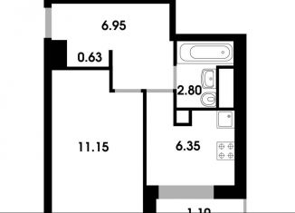 Продам 1-комнатную квартиру, 28.9 м2, деревня Солманово