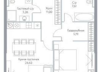 Продаю однокомнатную квартиру, 73.4 м2, Москва, метро Алексеевская, проспект Мира, 95