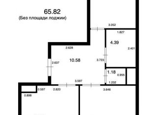 Продажа 2-комнатной квартиры, 65.9 м2, Мурино, Екатерининская улица, 10, ЖК Три кита
