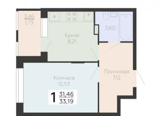 Продаю однокомнатную квартиру, 33.2 м2, Воронежская область