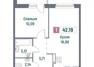 Продаю 1-комнатную квартиру, 42.2 м2, Ленинградская область