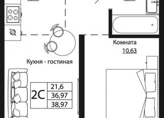 Продаю 2-комнатную квартиру, 38.8 м2, Ростов-на-Дону, улица Текучёва, 370/2