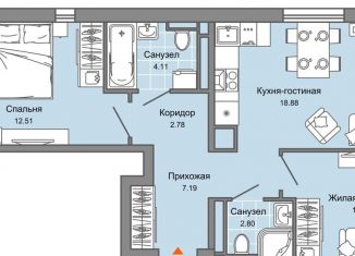 Продажа 3-комнатной квартиры, 61 м2, Ульяновская область, жилой комплекс Светлые кварталы, 2