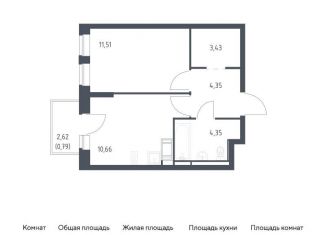 Продается однокомнатная квартира, 35.1 м2, Колпино, ЖК Новое Колпино