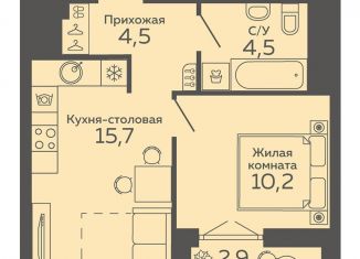 1-комнатная квартира на продажу, 36.4 м2, Екатеринбург, улица 8 Марта, 204Г