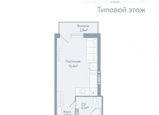 Квартира на продажу студия, 24.6 м2, Астрахань, Моздокская улица, 40, Советский район