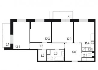 Продам трехкомнатную квартиру, 88 м2, Московская область, жилой комплекс Союзный, к2