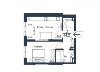 Продажа двухкомнатной квартиры, 44.2 м2, Красноярский край