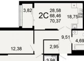2-комнатная квартира на продажу, 70.4 м2, Рязанская область, Льговская улица, 8