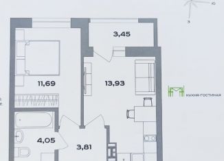 Продажа 1-комнатной квартиры, 35 м2, Екатеринбург, улица Металлургов, 63, метро Площадь 1905 года