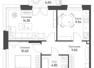 Продам 2-комнатную квартиру, 50.2 м2, Казань, улица Гаврилова, 5Бк1