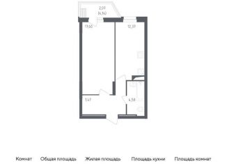 Продаю однокомнатную квартиру, 44 м2, посёлок Жилино-1, жилой комплекс Егорово Парк, к1, ЖК Егорово Парк