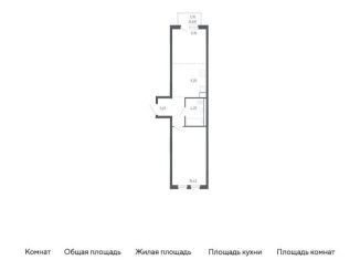 Однокомнатная квартира на продажу, 45.3 м2, Тюмень, жилой комплекс Чаркова 72, 1.2