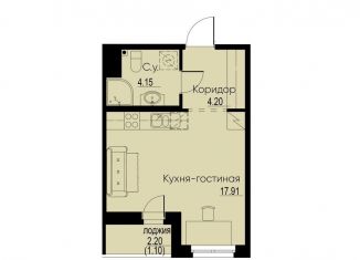 Квартира на продажу студия, 27.4 м2, Ленинградская область