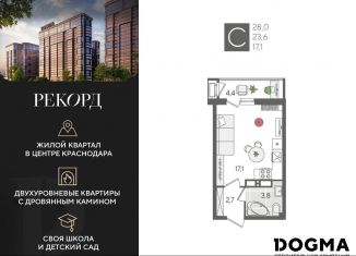 Продается квартира студия, 28 м2, Краснодар, Карасунский округ