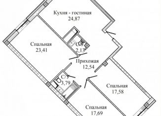 Продам 3-комнатную квартиру, 102 м2, Нальчик, улица Героя России Т.М. Тамазова, 7к1