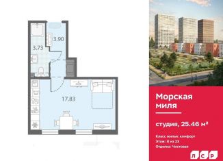 Продам квартиру студию, 25.5 м2, Санкт-Петербург, метро Проспект Ветеранов