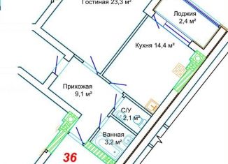 2-ком. квартира на продажу, 66.9 м2, Калининградская область
