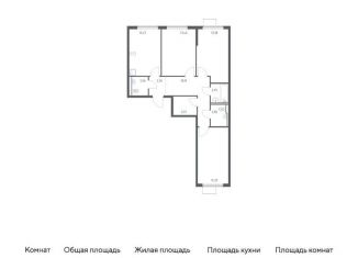 Продаю 3-комнатную квартиру, 78.5 м2, Московская область, жилой комплекс Горки Парк, 6.1