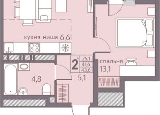 Продам 2-ком. квартиру, 43.6 м2, Пермь