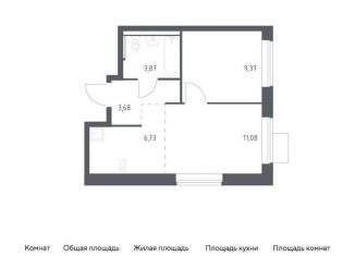 Продажа однокомнатной квартиры, 34.7 м2, Московская область, микрорайон Пригород Лесное, к14.2