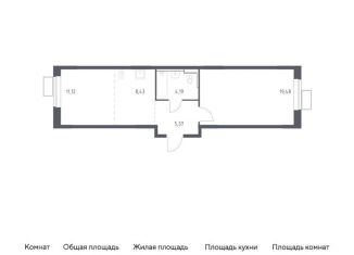Продаю однокомнатную квартиру, 48.6 м2, Московская область