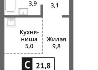 Продается 1-комнатная квартира, 21.8 м2, Московская область