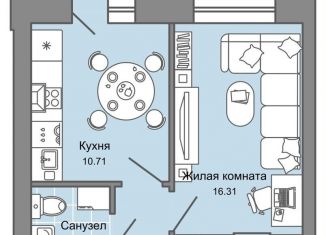 Продажа однокомнатной квартиры, 36 м2, Ульяновск, Заволжский район