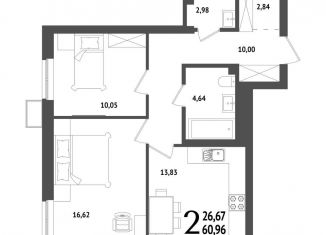 Продажа 2-комнатной квартиры, 61 м2, Республика Башкортостан